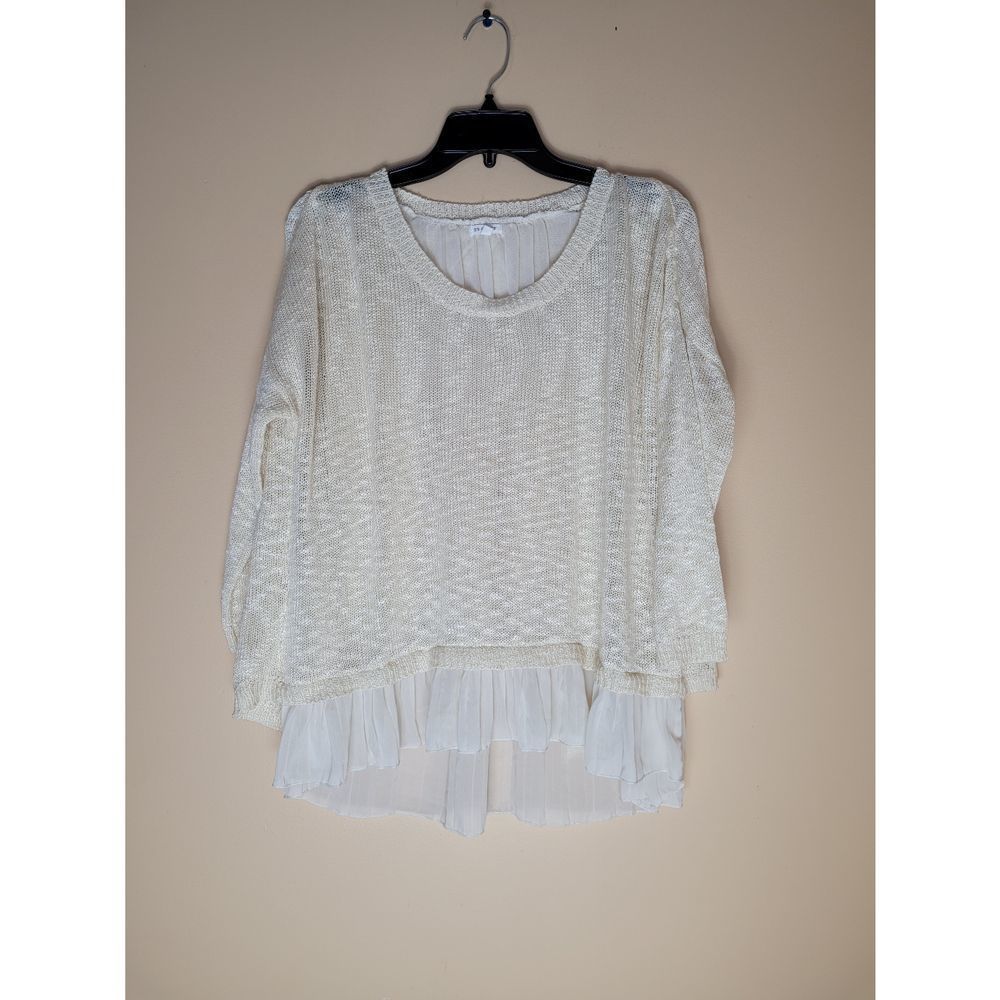 En Creme Split Back Sweater